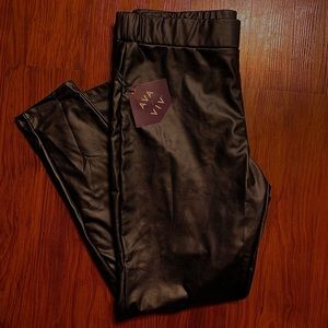 Faux Leather Pants - Plus Size